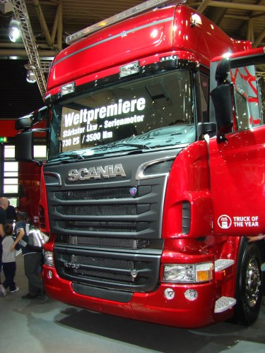 Scania hatte mit dem stärksten LKW-Serienmotor, 730 PS und 3500 Nm, eine Weltpremiere auf der Messe