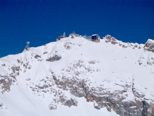 Die Pisten waren etwas unterhalb der Zugspitze
