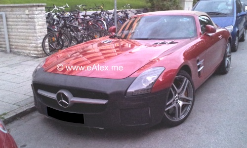 Mercedes-Benz SLS AMG Coupé mit abgeklebter Frontschürze