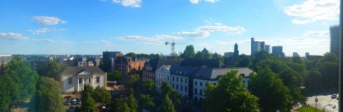 Blick aus dem Hotelzimmer Richtung Hamburger Hafen