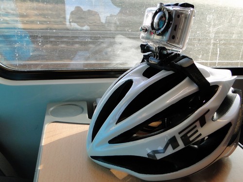 Mein Helm mit meiner GoPro-Kamera