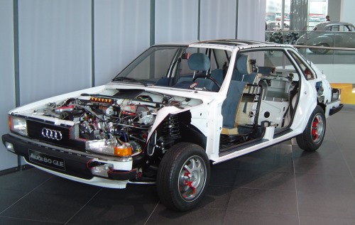 Ein Schnittmodell des Audi 80 GLE