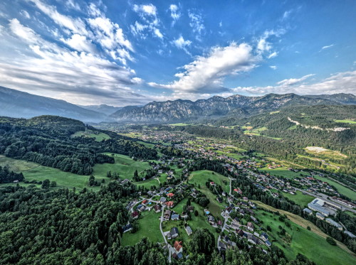 Salzkammergut Trophy in Bad Goisern - Blick von der Ewigen Wand hinunter nach Bad Goisern