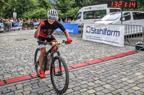 19. MTB Marathon Pfronten - Alex freut sich, im Ziel zu sein