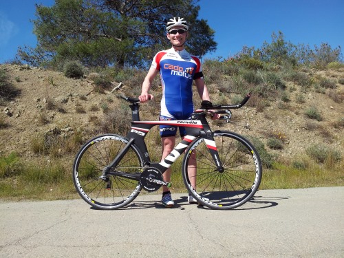 Alex und das Cervélo P5, eine Zeitfahrmaschine